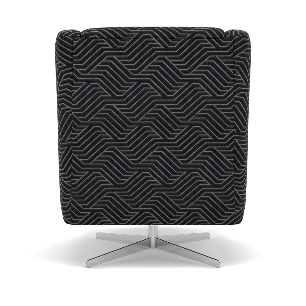 Chilton Swivel Armchair - Swivel Accent Chair Accent Fabric — Capri Obsidin, gallery image 2