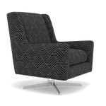 Chilton Swivel Armchair - Swivel Accent Chair Accent Fabric — Capri Obsidin, gallery image 1