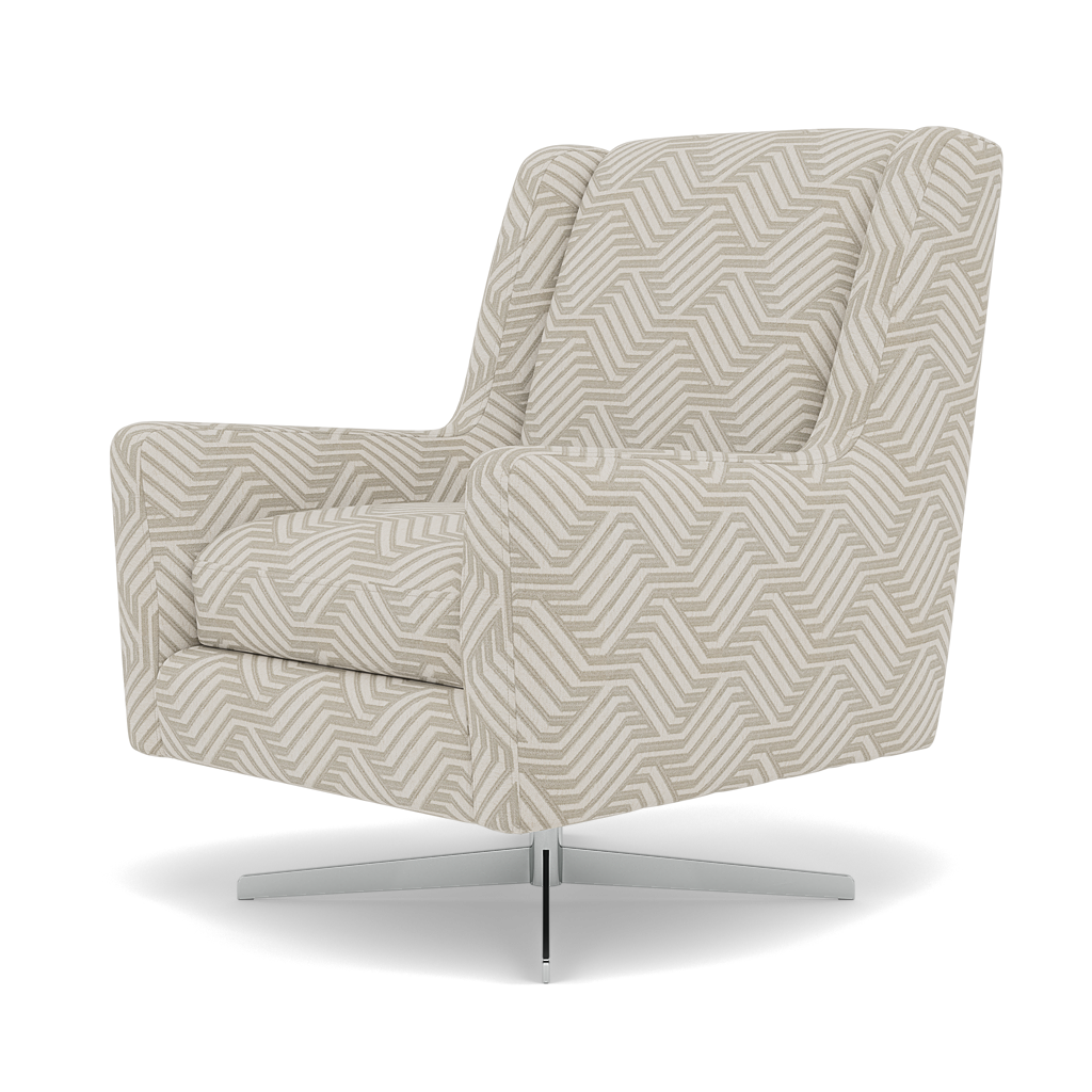 Chilton Swivel Armchair - Swivel Accent Chair Accent Fabric — Capri Oyster, gallery image 3