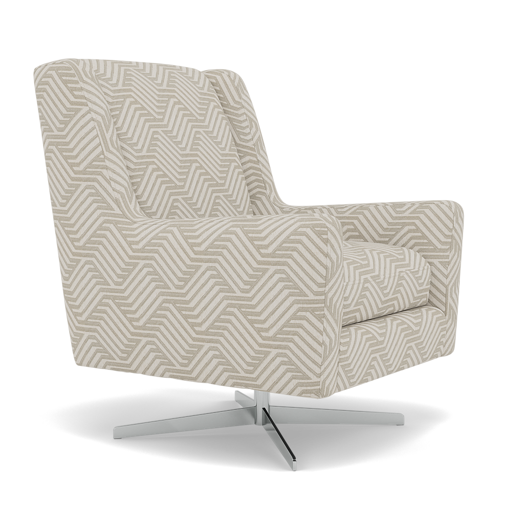 Chilton Swivel Armchair - Swivel Accent Chair Accent Fabric — Capri Oyster, gallery image 1
