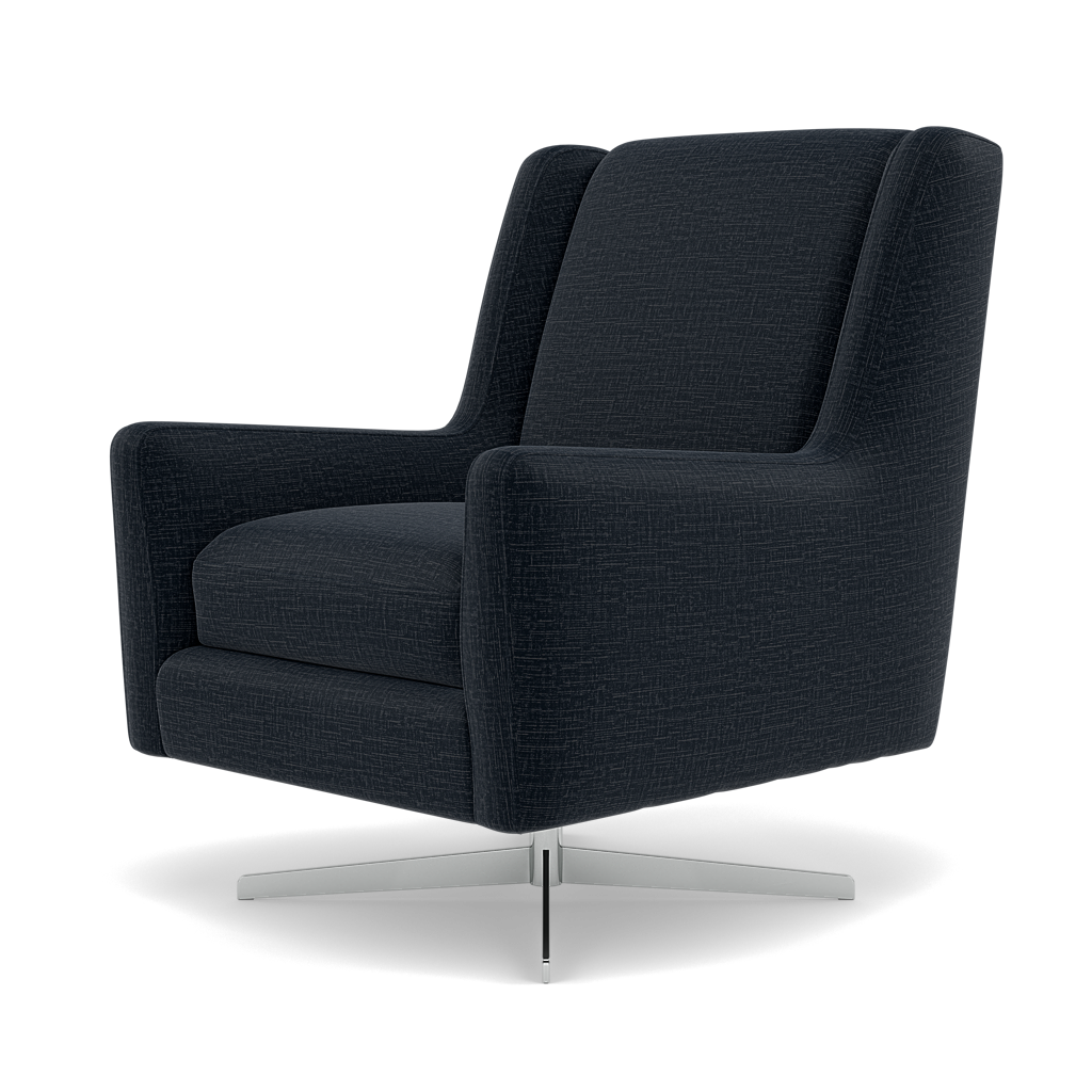Chilton Swivel Armchair - Swivel Chair Fabric — Kobe Ink, gallery image 3