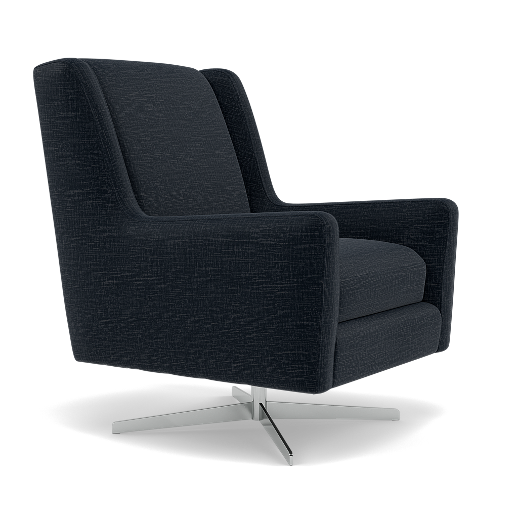 Chilton Swivel Armchair - Swivel Chair Fabric — Kobe Ink, gallery image 1
