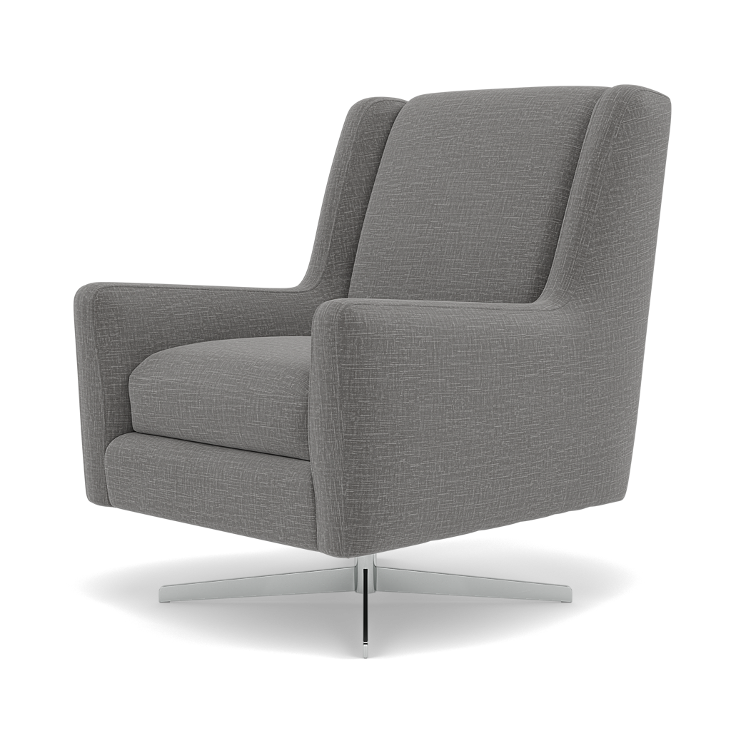 Chilton Swivel Armchair - Swivel Chair Fabric — Kobe Lead, gallery image 3