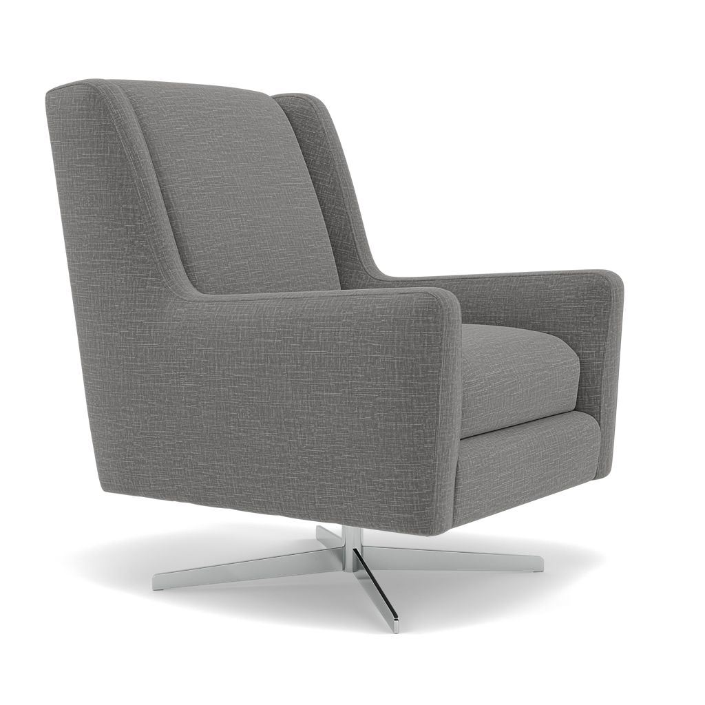 Chilton Swivel Armchair - Swivel Chair Fabric — Kobe Lead, gallery image 1