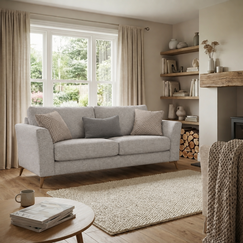 Chilton 2 Seater Sofa - 2 Seater Sofa Fabric — Smoke Feet / Barley Clay, gallery image 4