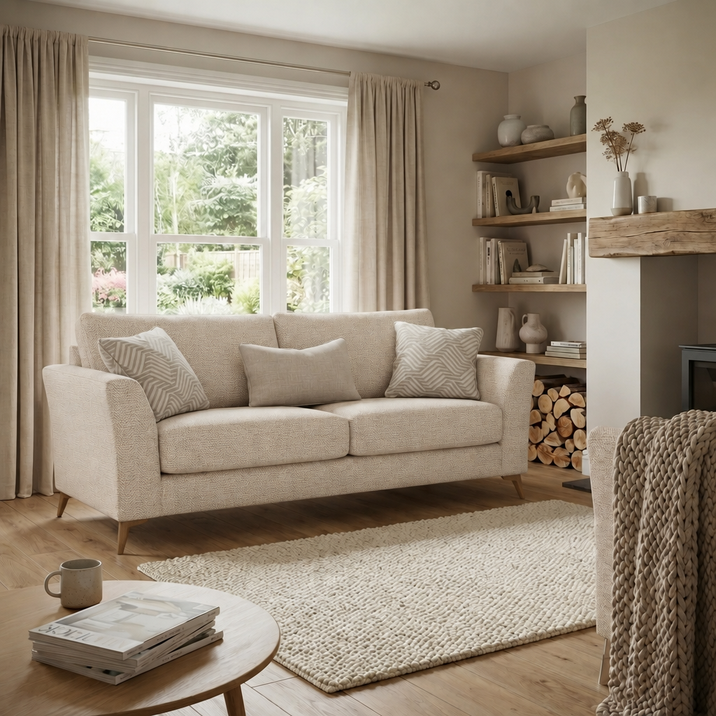 Chilton 2 Seater Sofa - 2 Seater Sofa Fabric — Smoke Feet / Barley Linen, gallery image 4