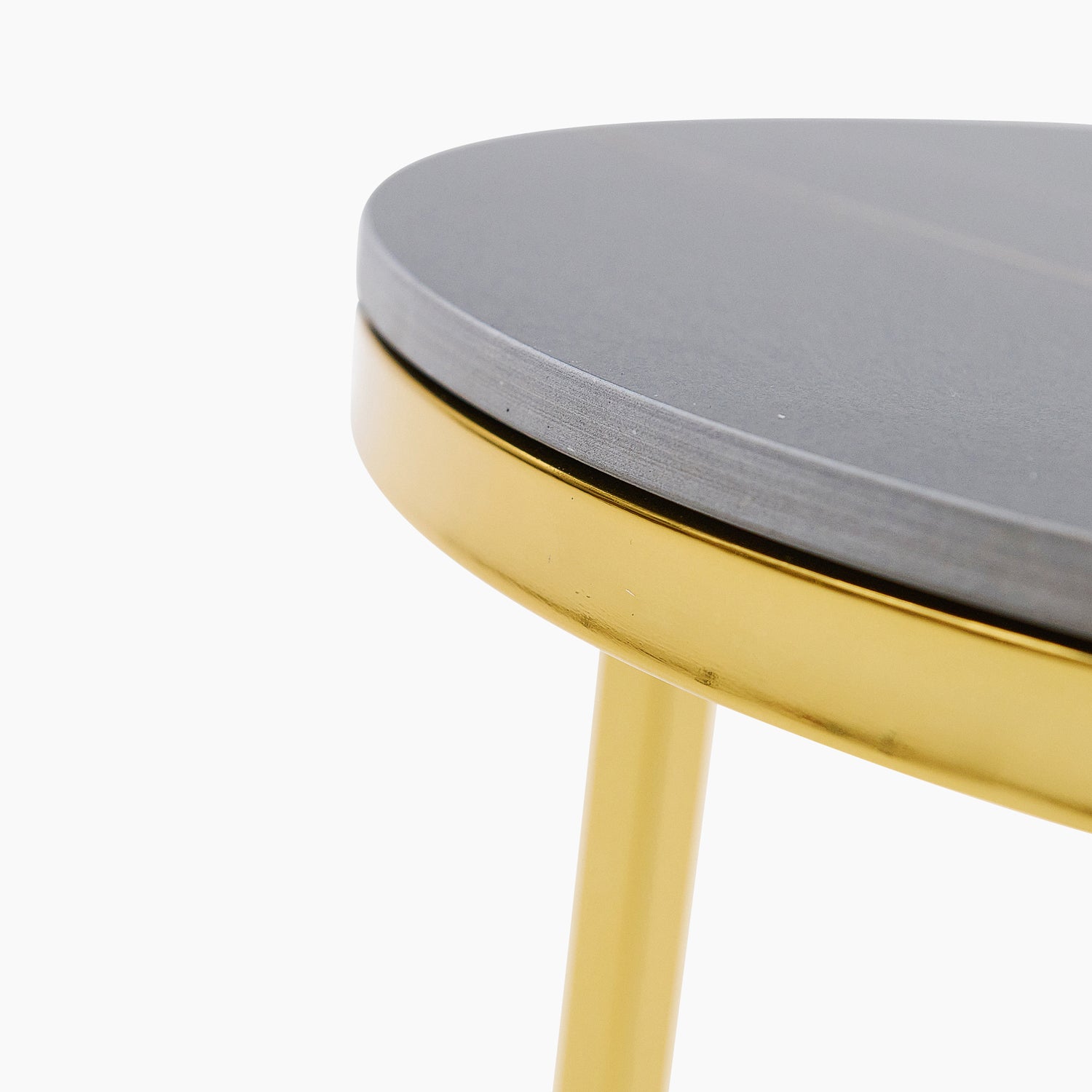 Circo Side Table - Round End Table Black & Gold Ceramic Top/Gold Powder Coat Legs Tables Sterling Home 4