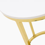 Circo Side Table - Round End Table White Ceramic Top/Gold Powder Coated Metal Legs Tables Sterling Home 3
