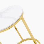 Circo Side Table - Round End Table White Ceramic Top/Gold Powder Coated Metal Legs Tables Sterling Home 4