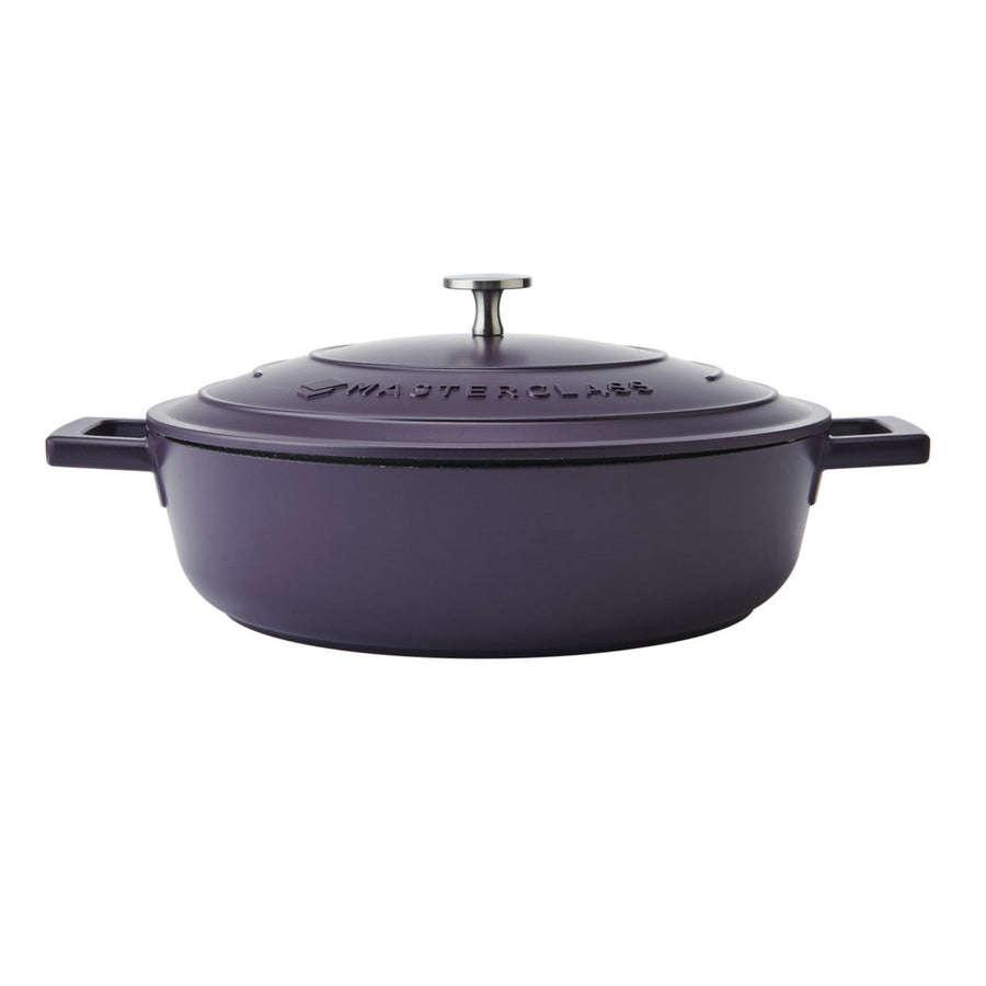 MasterClass Purple Cast Aluminium Shallow Casserole Dish - MC Cast Alu Shallow Casserole Dish 4L Purple Sterling Home 1
