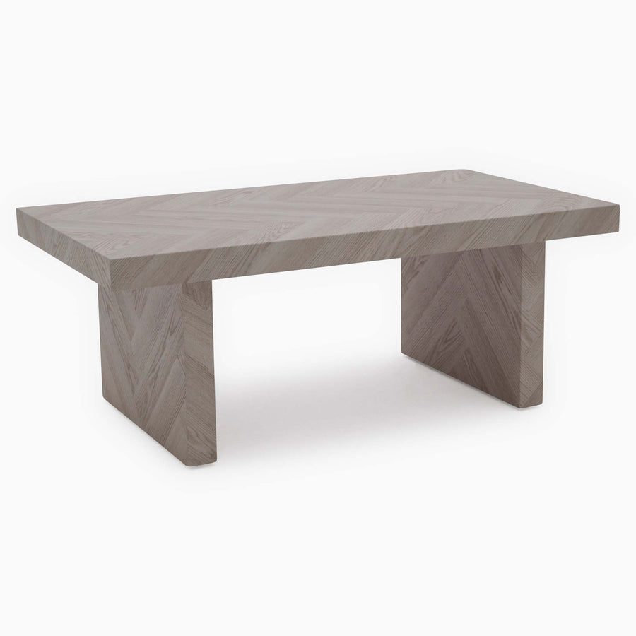 Coastal Coffee Table - Coffee Table Herringbone Light Finish on MDF Tables Sterling Home 1