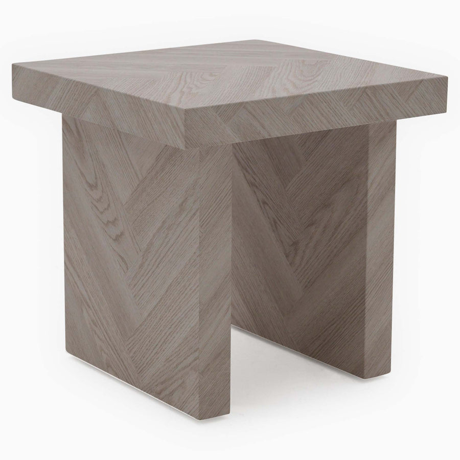 Coastal Side Table - End Table Herringbone Light Finish on MDF Tables Sterling Home 1