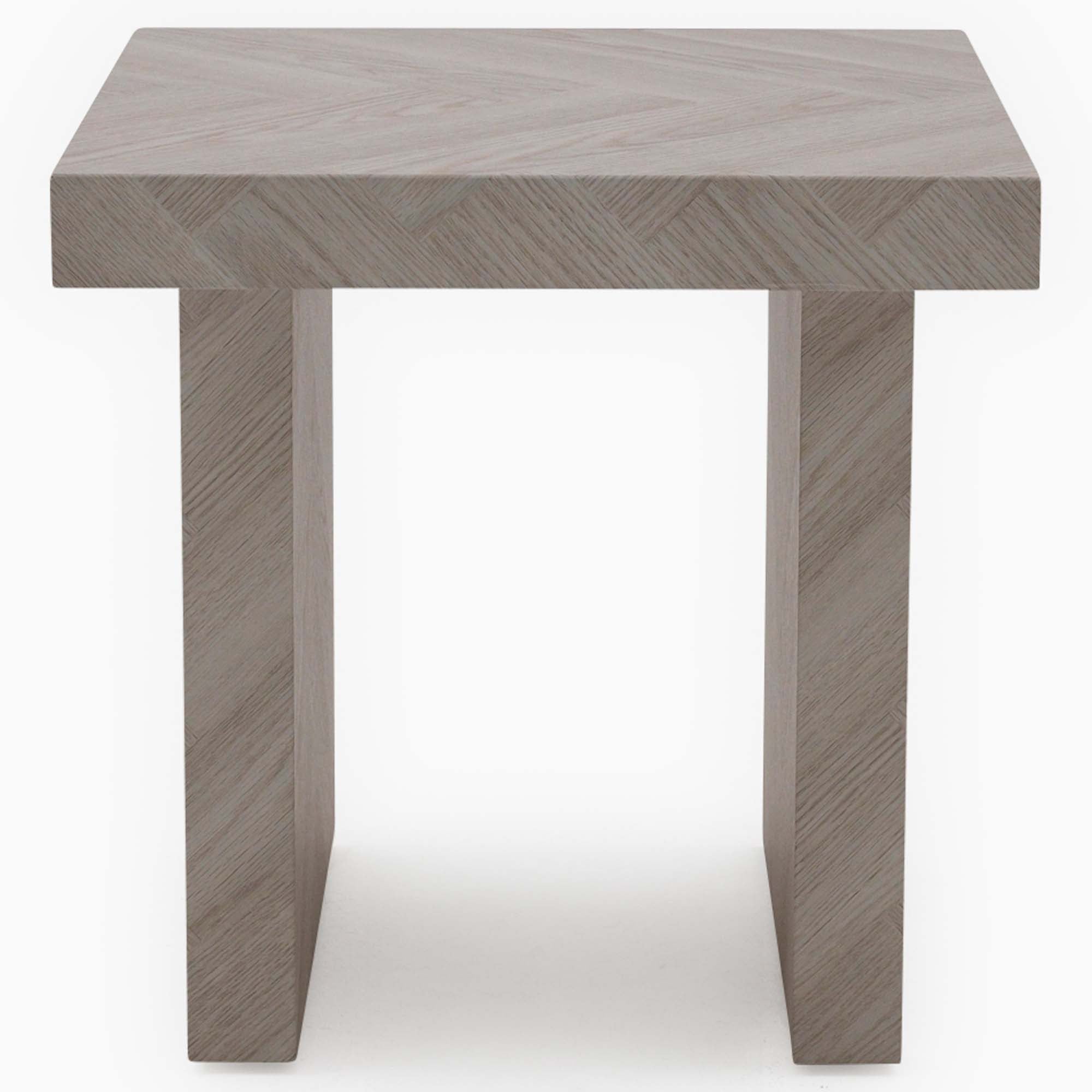 Coastal Side Table - End Table Herringbone Light Finish on MDF Tables Sterling Home 3