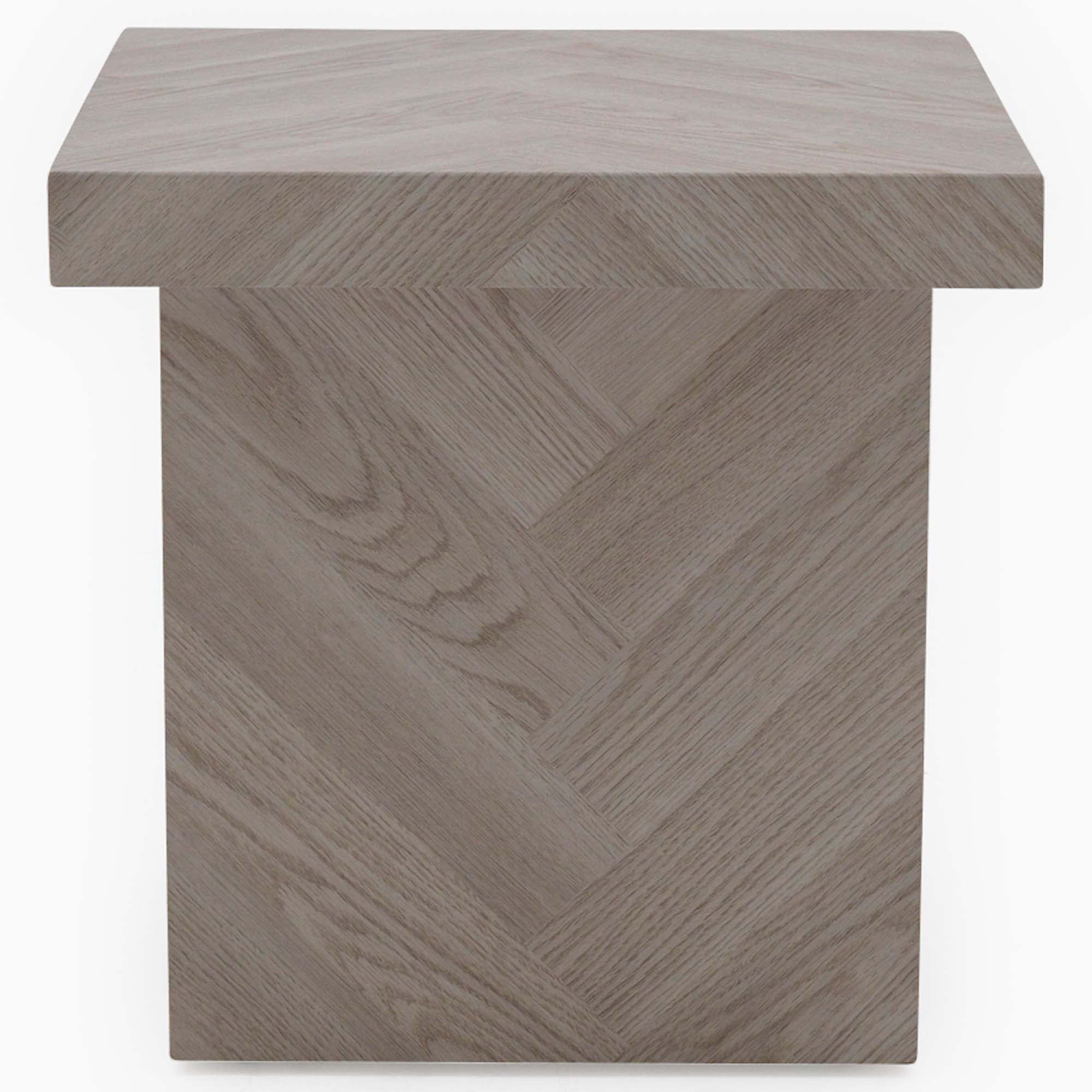 Coastal Side Table - End Table Herringbone Light Finish on MDF Tables Sterling Home 4