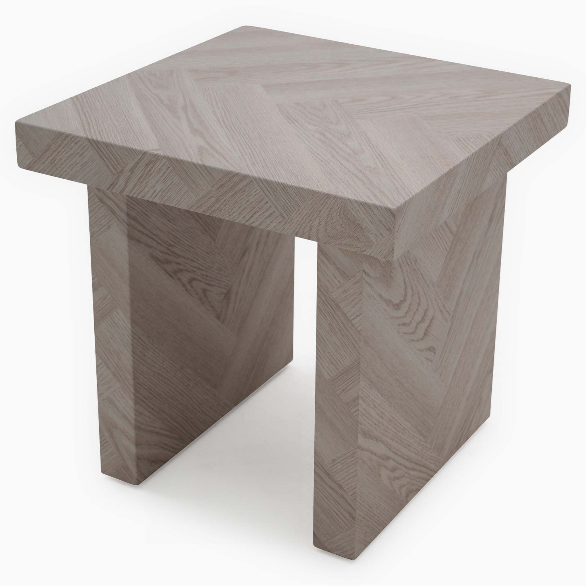 Coastal Side Table - End Table Herringbone Light Finish on MDF Tables Sterling Home 7