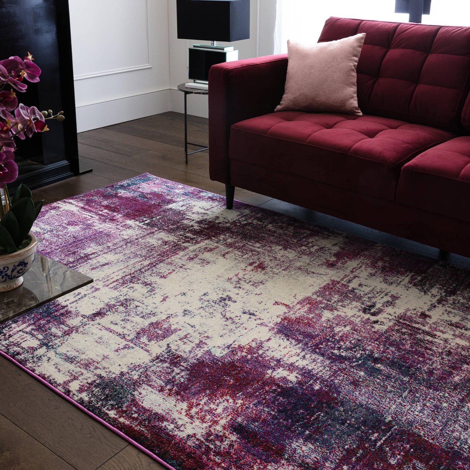 Kiana Magenta Rug - CO08 Magenta - 80cm x 150cm