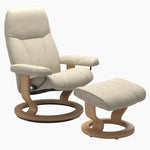 Stressles Consul Small Classic Base Recliner Chair with Footstool - Chair + Stool Classic Base Batick Armchairs Sterling Home 1