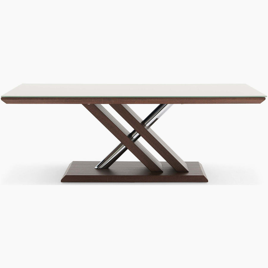 Cuba Coffee Table - Coffee Table Dark Wood / Chrome Leg