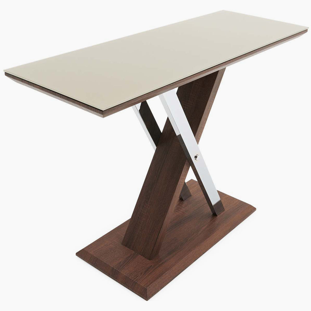 Cuba Console Table - Sofa Table Dark Wood / Chrome Leg