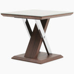 Cuba End Table - End Table Dark Wood / Chrome Leg