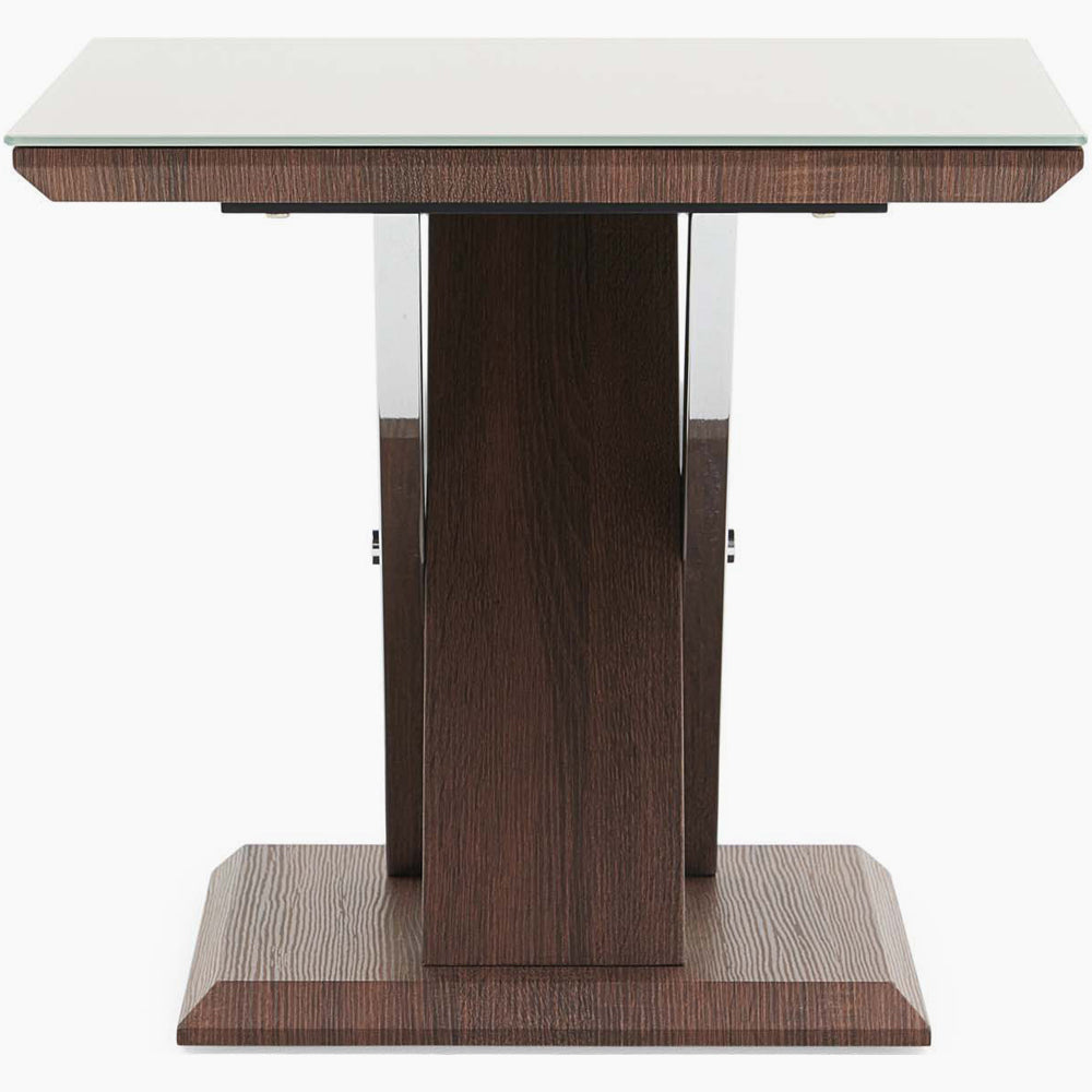 Cuba End Table - End Table Dark Wood / Chrome Leg