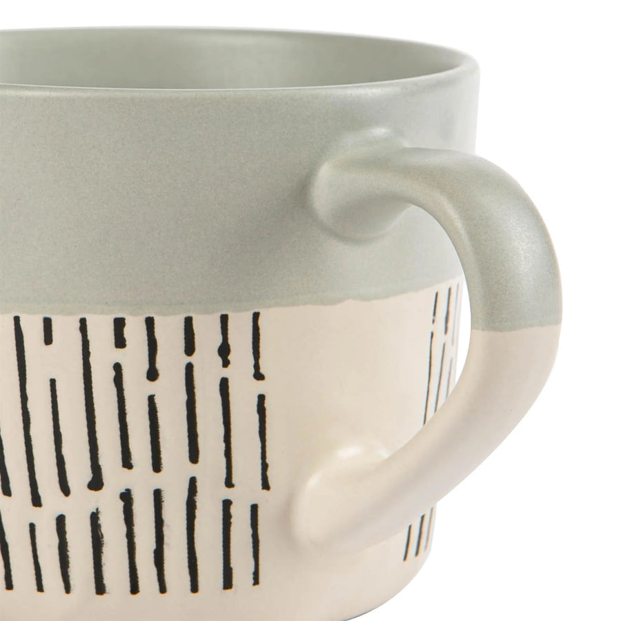 Dash Two Tone Grey Mug - Two Tone Dash Grey Mug Sterling Home 2