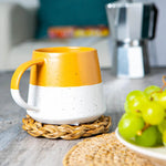 Flecked Two Tone Yellow Mug - Two Tone Flecked Belly Mustard Mug Sterling Home 2