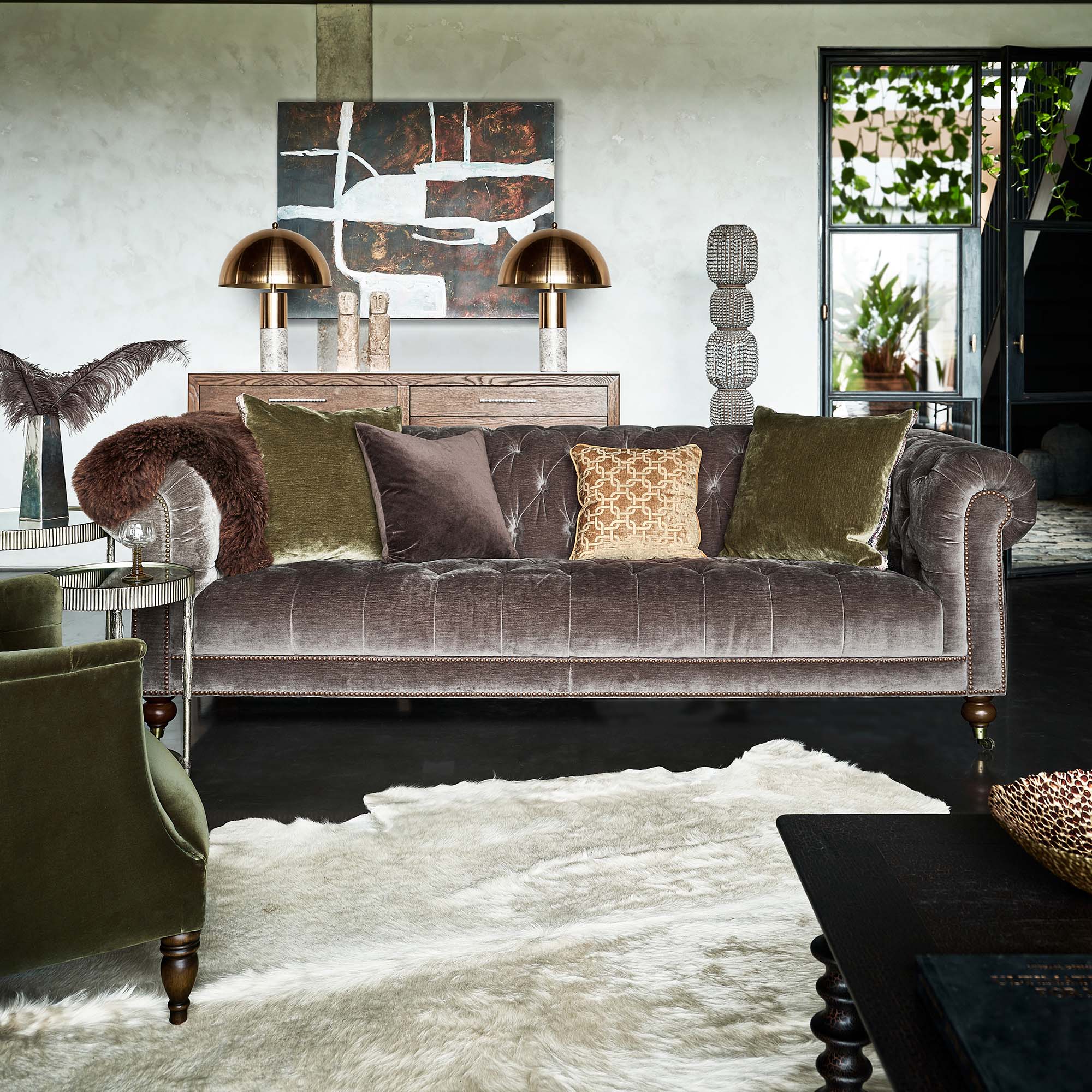 Delphine 3 Seater Sofa - 3 Seater Sofa Fabric Sterling Home 2