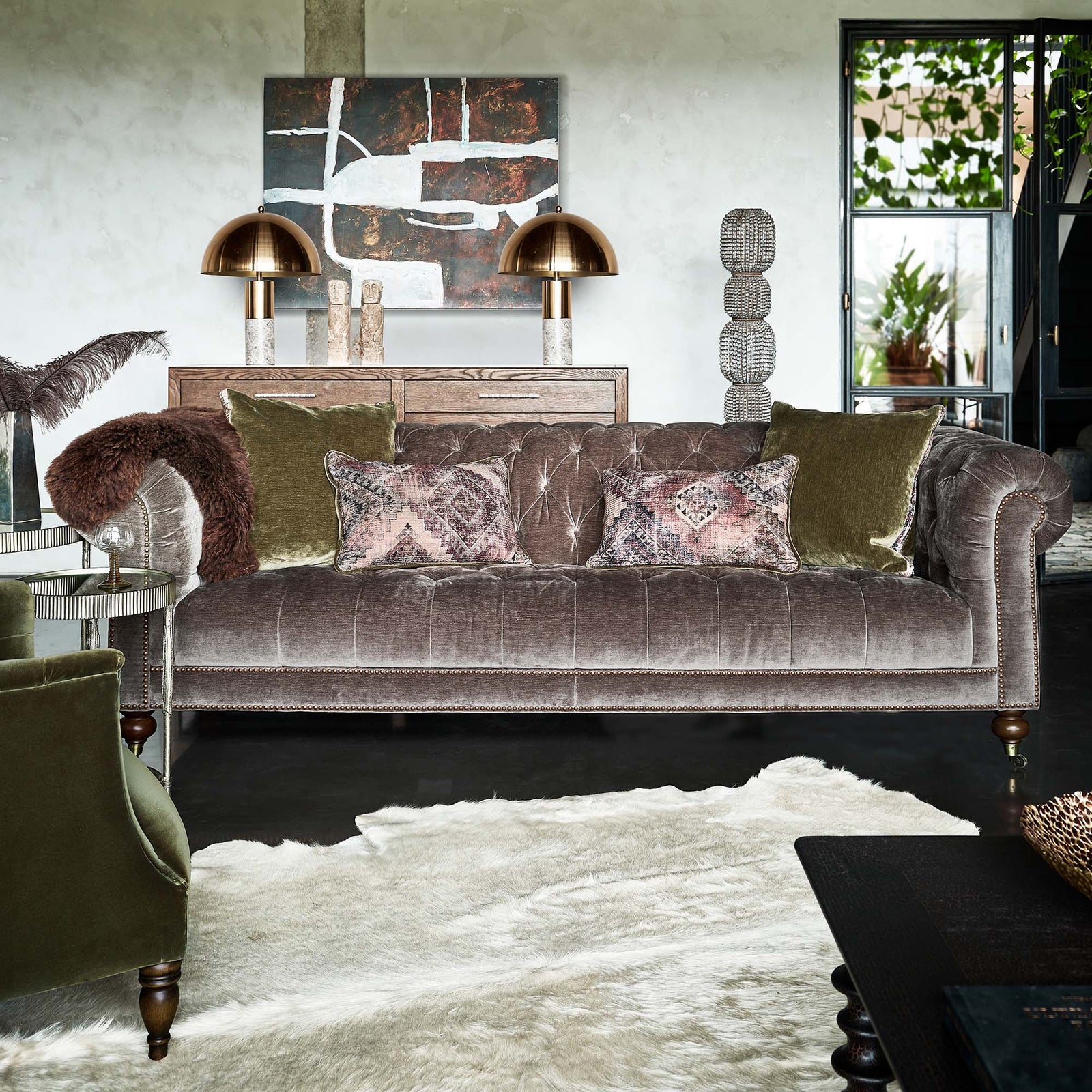 Delphine 3 Seater Sofa - 3 Seater Sofa Vintage Leather 3 Seater Sofas Sterling Home 2