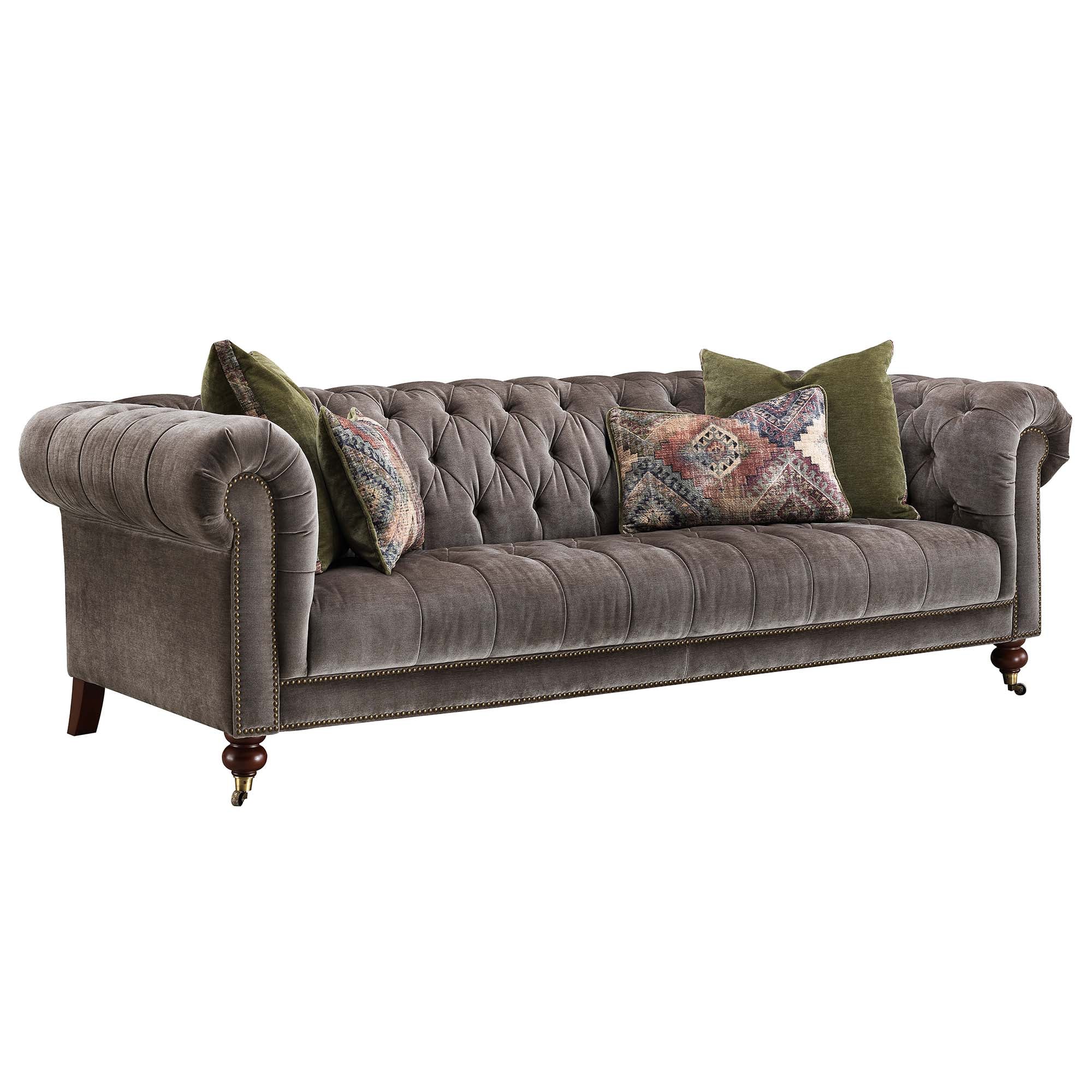 Delphine 4 Seater Sofa - 4 Seater Sofa Voyager Leather Sterling Home 3