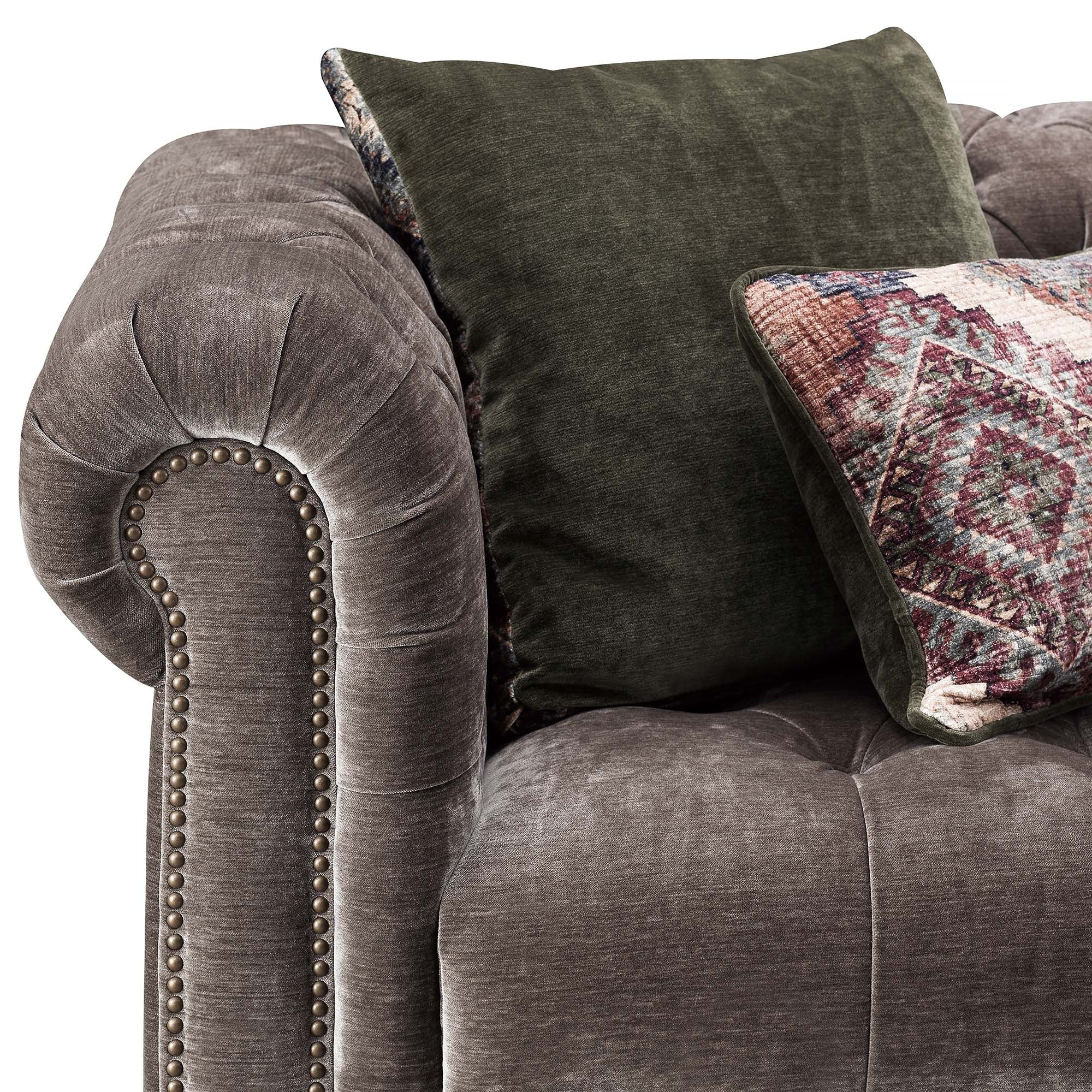 Delphine 4 Seater Sofa - 4 Seater Sofa Voyager Leather Sterling Home 4