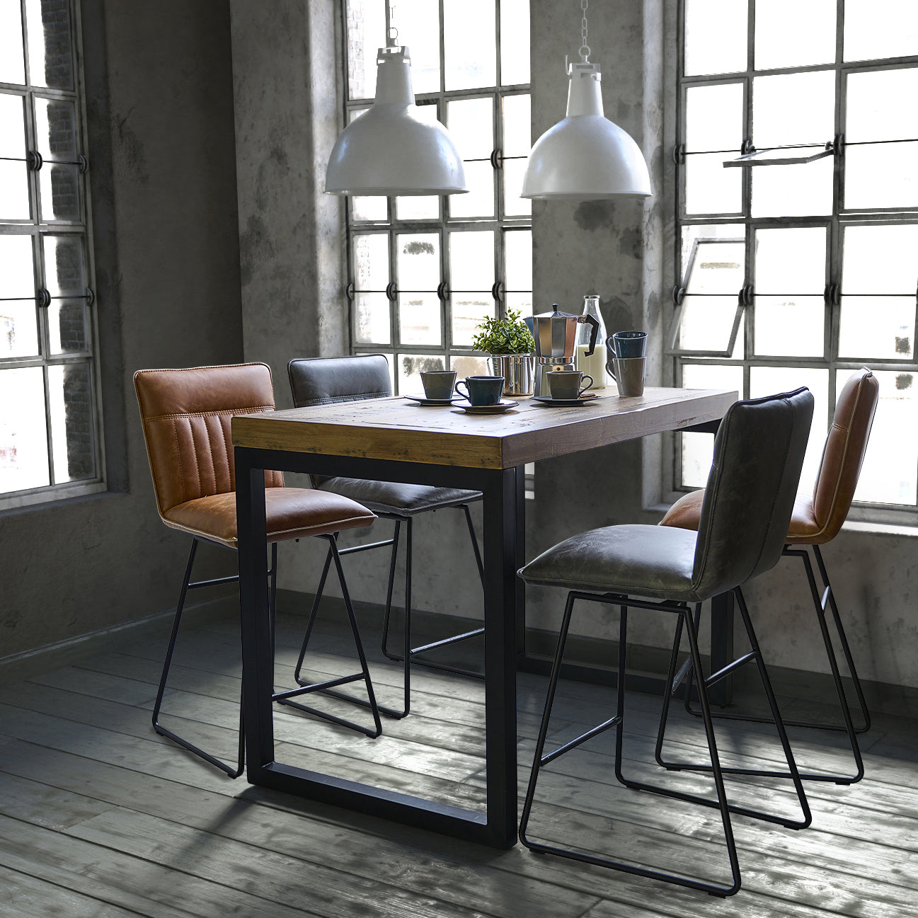 Detroit Bar Table - Rectangular Bar Table Oaklands & Rustic Natural Finish Tables Sterling Home 2