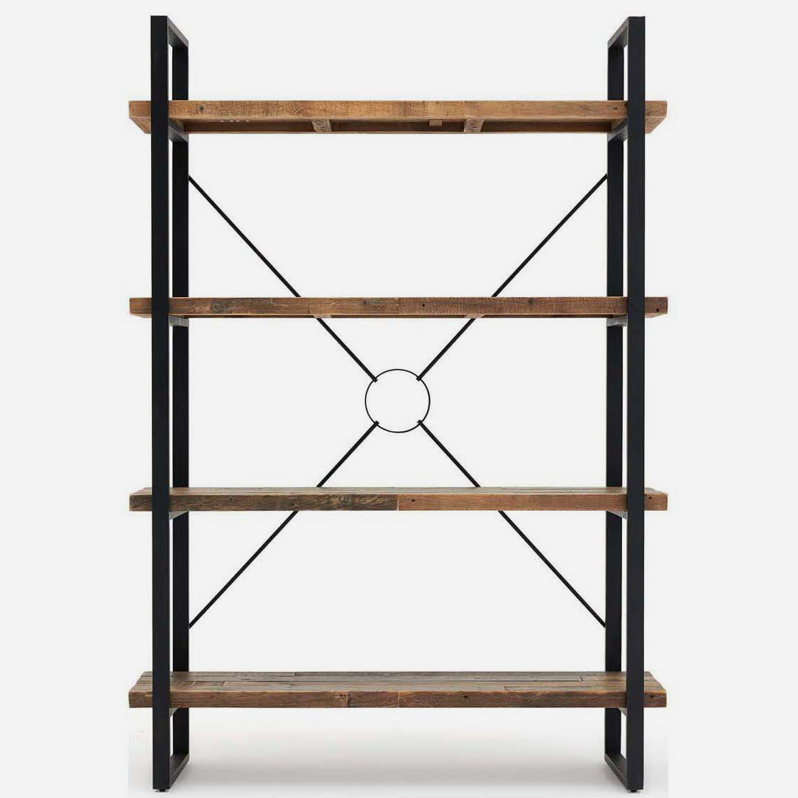 Detroit Tall Bookcase - Tall Bookcase Oaklands & Rustic Natural Finish Storage Sterling Home 1