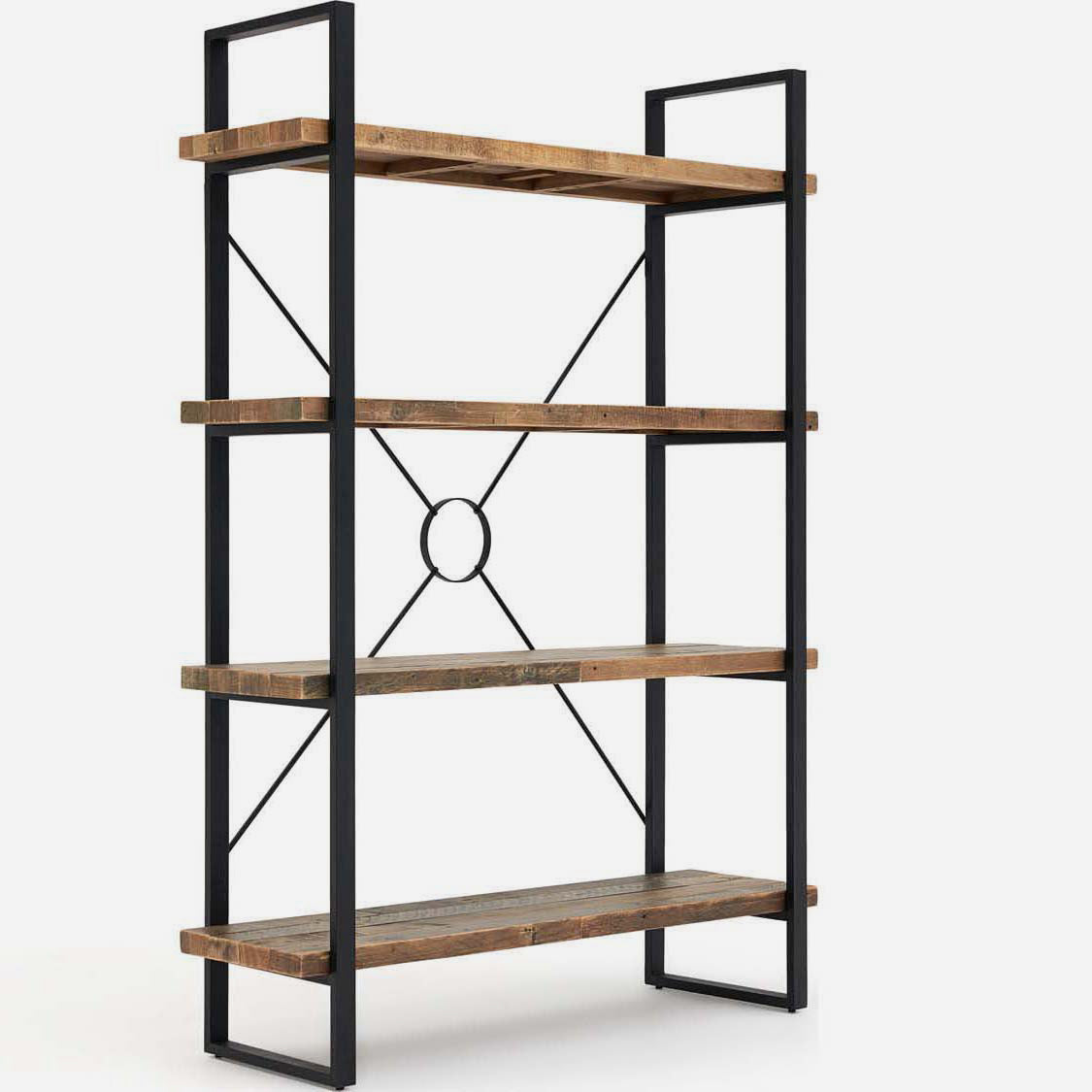 Detroit Tall Bookcase - Tall Bookcase Oaklands & Rustic Natural Finish Storage Sterling Home 5