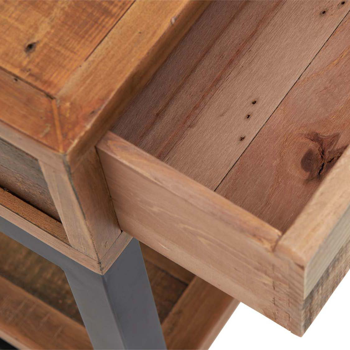 Detroit Side Table - Lamp Table Oaklands & Rustic Natural Finish Side Tables Sterling Home 3