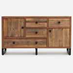 Detroit Wide Sideboard - Wide Sideboard Oaklands & Rustic Natural Finish Storage Sterling Home 1