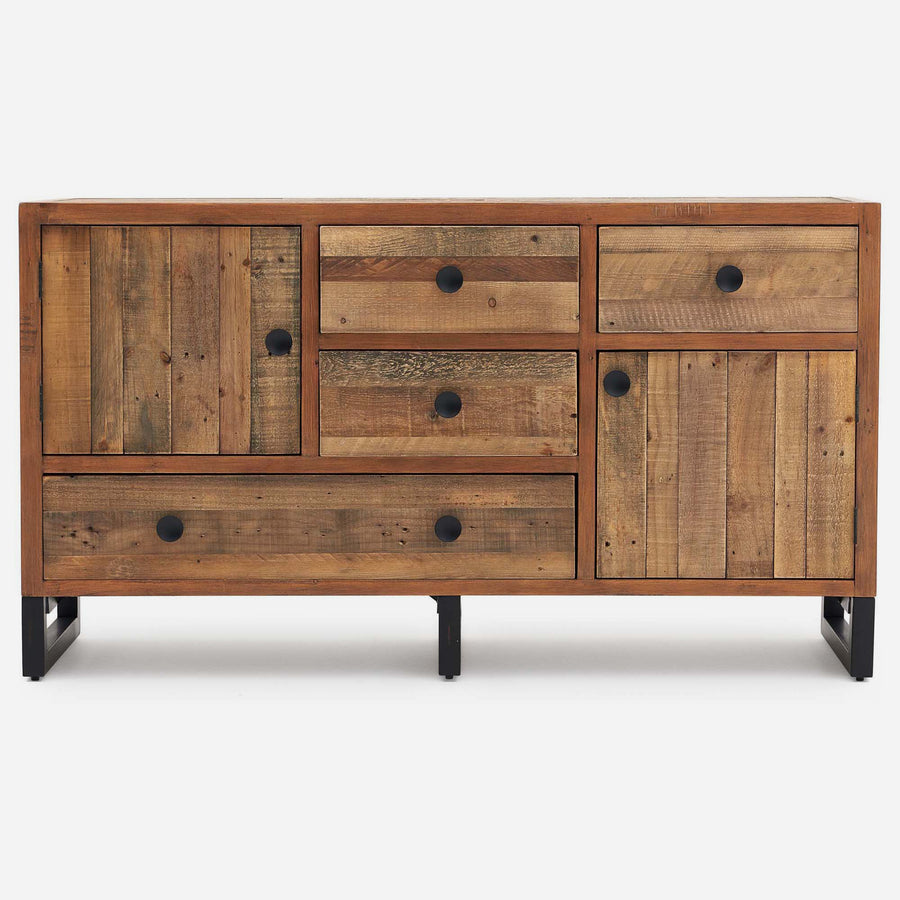 Detroit Wide Sideboard - Wide Sideboard Oaklands & Rustic Natural Finish Storage Sterling Home 1
