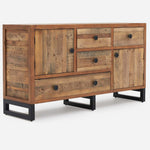 Detroit Wide Sideboard - Wide Sideboard Oaklands & Rustic Natural Finish Storage Sterling Home 5