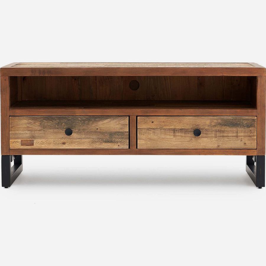 Detroit TV Unit - Small TV Unit Oaklands & Rustic Natural Finish Tables Sterling Home 1