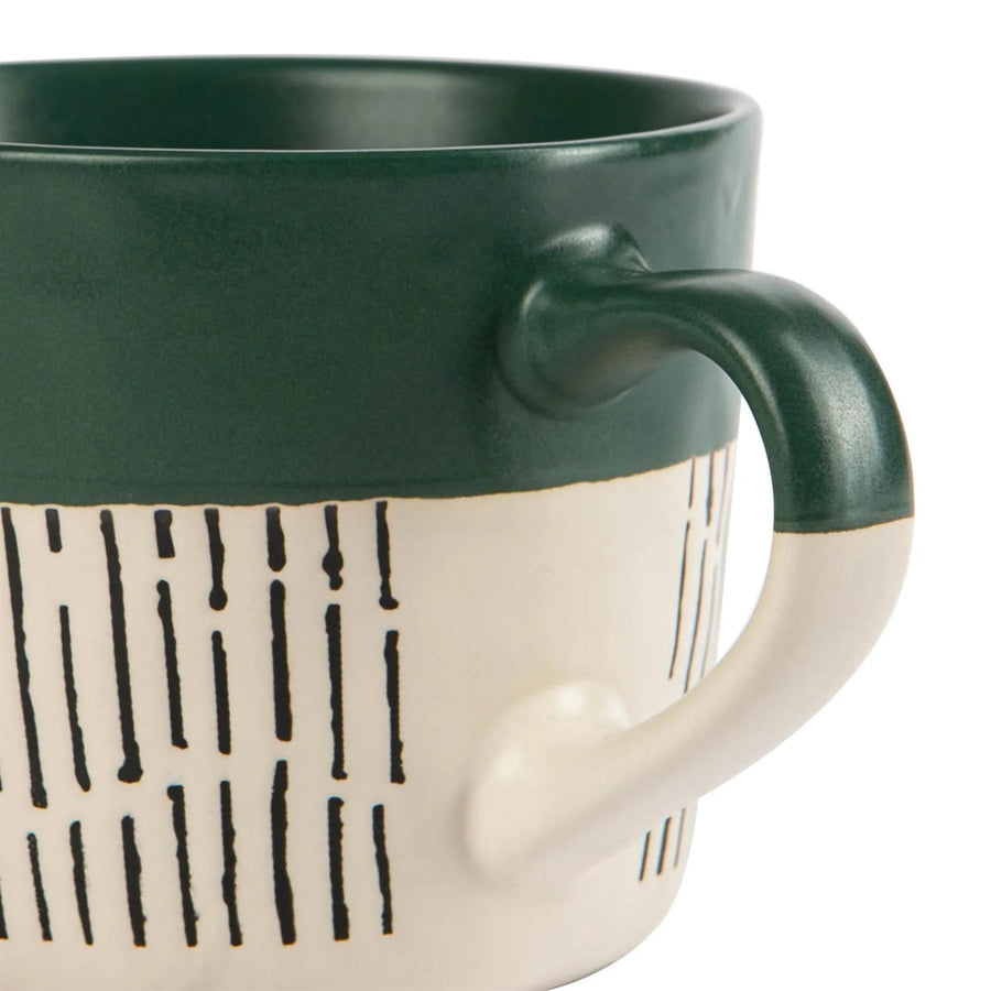 Dash Two Tone Green Mug - Two Tone Dash Sage Mug Sterling Home 2