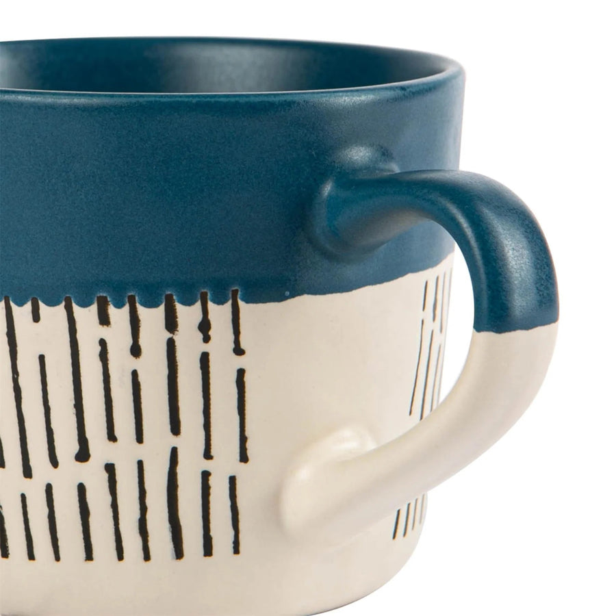 Dash Two Tone Blue Mug - Two Tone Dash Blue Mug Sterling Home 2