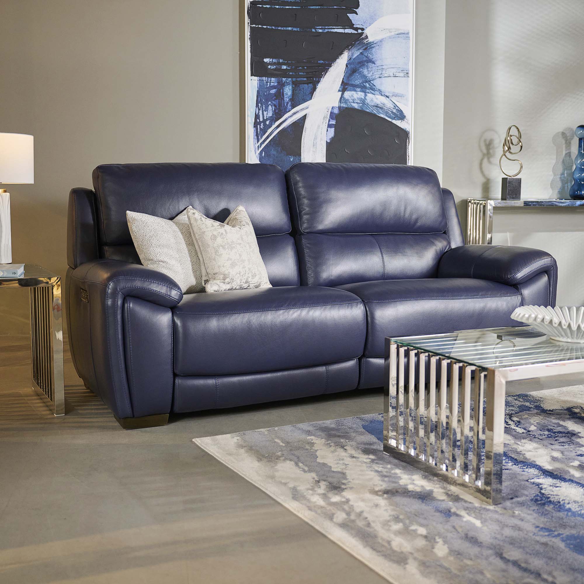 Echo 2 Seater Recliner Sofa - 2 Seater 2 Power Recliners Lumber Support Fabric - Power with Power Lumbar Sterling Home 2