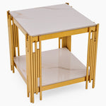 Empoli Side Table - End Table Sintered Stone / Chrome Gold Tables Sterling Home 3