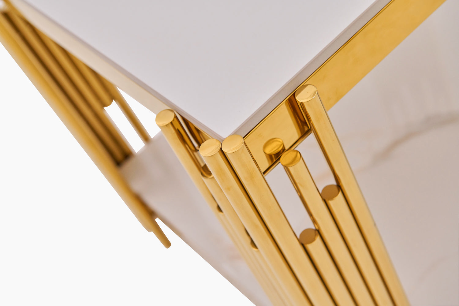 Empoli Side Table - End Table Sintered Stone / Chrome Gold Tables Sterling Home 4