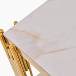 Empoli Side Table - End Table Sintered Stone / Chrome Gold Tables Sterling Home 5