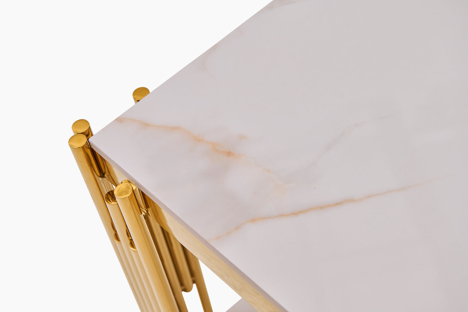 Empoli Side Table - End Table Sintered Stone / Chrome Gold Tables Sterling Home 5