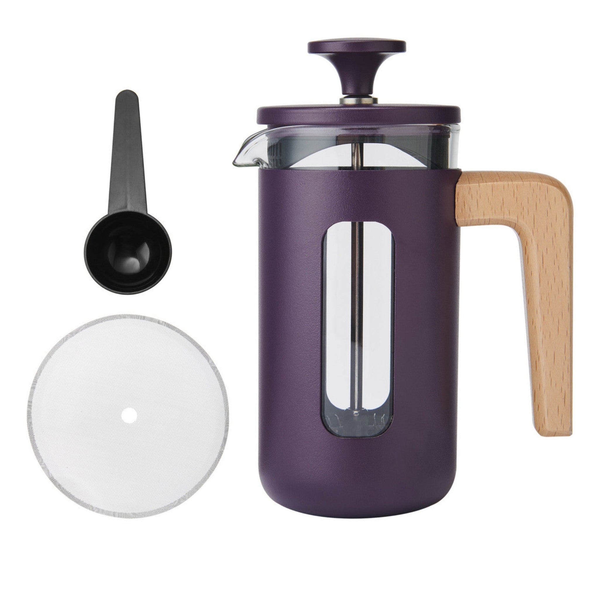 La Cafetiere Purple 8 Cup Pisa Cafetiere - LC Pisa Cafetiere 8 Cup Purple Wood Handle Sterling Home 1