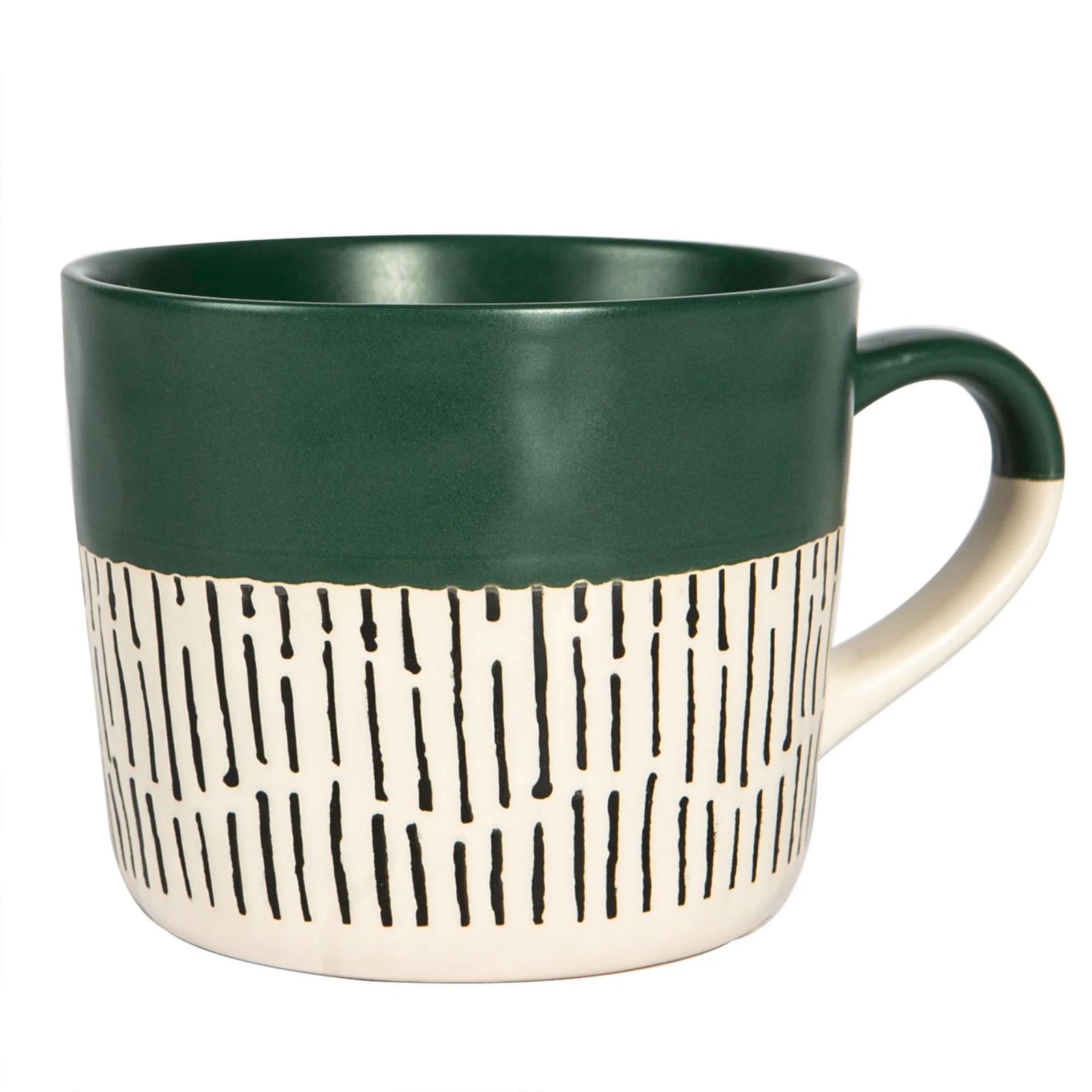 Dash Two Tone Green Mug - Two Tone Dash Sage Mug Sterling Home 3