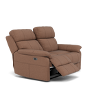 Fara 2 Seater Recliner Sofa - 2 Seater with 2 Power Recliners Fabric - Power Recliner with USB — BFA-BLJ-04 TOBACCO, gallery image 1