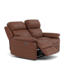 Fara 2 Seater Recliner Sofa - 2 Seater with 2 Power Recliners Fabric - Power Recliner with USB — BFA-BLJ-05 HAZELNUT, gallery image 1